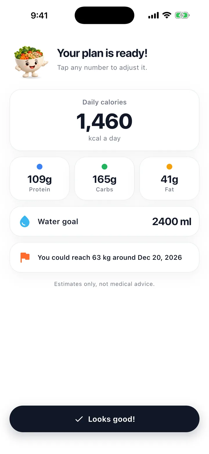 Nomi personalized calorie and macro plan